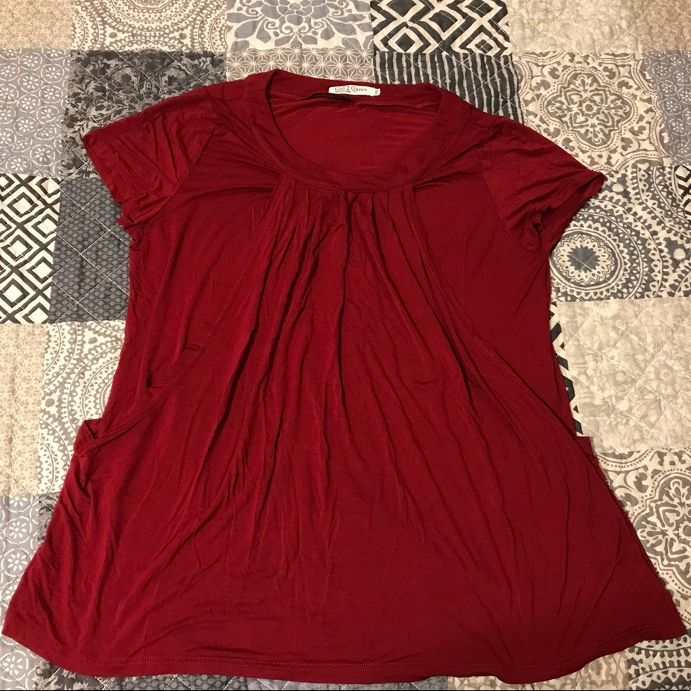 Plus Size red nursing top